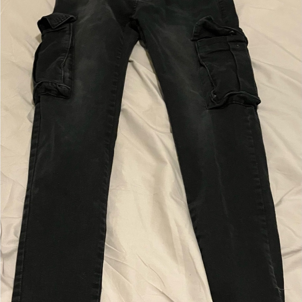 Men’s boohooMAN Black Cargo Jeans Size 32